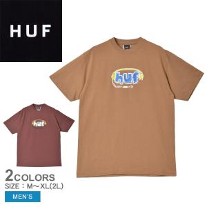 ハフ 半袖Tシャツ メンズ PLUG ME IN S／S TEE HUF TS02134 ブラウン 茶 ウエア トップス Tシャツ クルーネック ストリート ロゴ｜z-sports