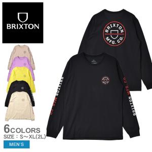 （ゆうパケット送料無料）ブリクストン 長袖Tシャツ メンズ CREST L/S STT BRIXTON 16251 黒 ベージュ ウエア トップス 長袖 クルーネック｜z-sports