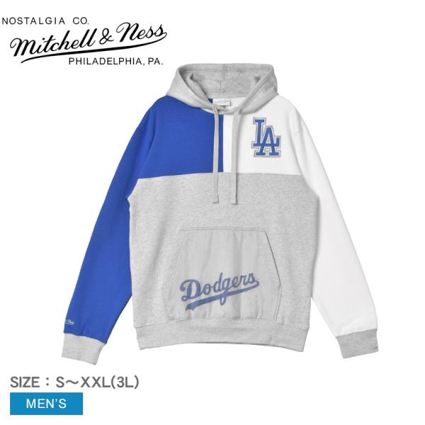 ミッチェルアンドネス プルオーバーパーカー メンズ MLB L.DODGERS S／S HOOD M...