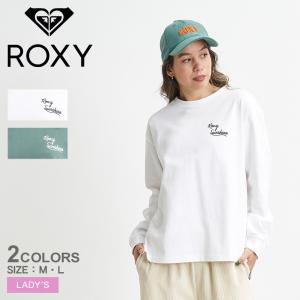 ロキシー 長袖Tシャツ レディース SINCE 1990 長袖 Tシャツ ROXY RLT234030 ホワイト 白 グリーン 緑 ウエア 長袖 Tシャツ ロンT｜z-sports