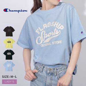 （ゆうパケット可） チャンピオン 半袖Tシャツ レディース ショートスリーブTシャツ CHAMPION CW-Z319 ブラック 黒 Tシャツ 半袖 ウエア トップス 青｜z-sports