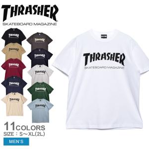 （ゆうパケット送料無料） スラッシャー Tシャツ メンズ MAG LOGO S/S TEE THRASHER TH8101 半袖 ホワイト 白 ブラック 黒 ベージュ ウエア｜z-sports