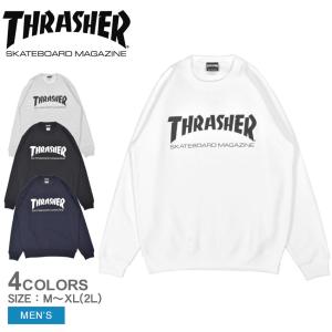 スラッシャー スウェット メンズ マグロゴクルースウェット THRASHER TH8401 ブラック 黒 ホワイト 白 ネイビー 紺 トップス｜z-sports