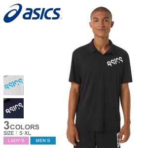 アシックス 半袖ポロシャツ メンズ レディース ASICS HEX GRAPHIC DRY POLO SHIRTS ASICS 2031D821 ホワイト 白 ブラック 黒 紺｜z-sports