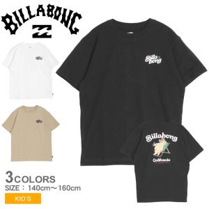 ビラボン 半袖Tシャツ キッズ ジュニア 子供 CALI BEAR Ｔシャツ BILLABONG BE015203 ブラック 黒 ホワイト 白 男の子 女の子｜z-sports