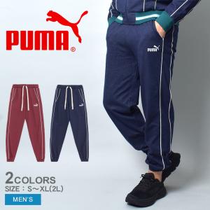 プーマ パンツ メンズ CORE HERITAGE トラックパンツ PUMA 677678 ネイビー 紺 レッド 赤 ウエア ロングパンツ ブランド 運動｜z-sports