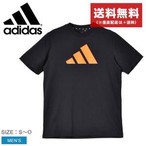 （ゆうパケット送料無料）アディダス 半袖Tシャツ メンズ フューチャーアイコン 半袖ロゴTシャツ ADIDAS MLW11 ブラック 黒 オレンジ トップス カットソー｜z-sports