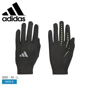 アディダス 手袋 メンズ ランニング グローブ ADIDAS IKS44 ブラック 黒 手袋 グローブ ランニング 防寒具 カジュアル シンプル｜z-sports