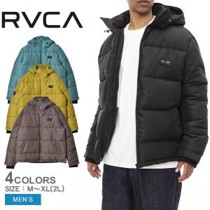 ルーカ アウター メンズ VISOR HOODED PUFFER JACKET RVCA BC042770 黒 ダウン フード ロゴ 送料無料｜z-sports