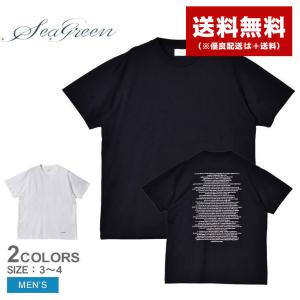 シーグリーン 半袖Tシャツ メンズ ソフト ジャージー Tシャツ SEAGREEN MSEA22S8263-M 黒 白 無地 送料無料｜z-sports