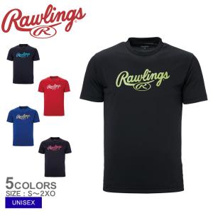 ローリングス 半袖Tシャツ 大人 一般 スクリプトロゴ Tシャツ Rawlings AST13S07 ブラック 黒 ネイビー 紺 レッド ブルー ピンク｜z-sports