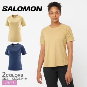 （ゆうパケット送料無料）サロモン 半袖Tシャツ レディース OUTLINE TEE SALOMON LC2029800 LC2029900 LC2030000 黒 ネイビー 紺 半袖 スポーツ｜z-sports