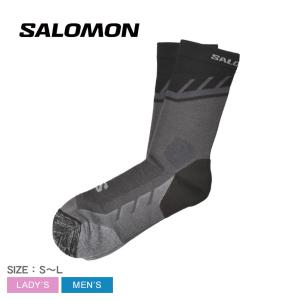 （ゆうパケット可）サロモン 靴下 メンズ レディース スピードクロス クルー SALOMON LC2164800 LC2165000 ホワイト 白 ブラック 黒 ソックス 吸汗｜z-sports