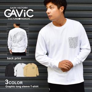 ガビック 長袖Tシャツ メンズ グラフィック ロングスリーブTシャツ GAVIC GA7311 ホワイト 白 ブラック 黒 ベージュ tシャツ｜z-sports