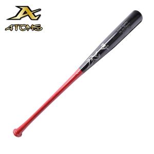 アトムズ バット メンズ レディース 硬式 木製 バット 84cm 850g平均 ATOMS AT-11 レッド 赤 ブラック 黒 野球 ベースボール｜z-sports