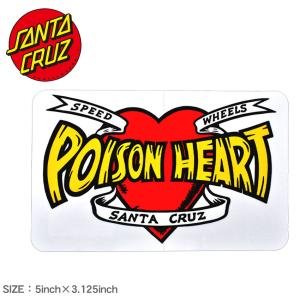 （ゆうパケット可）サンタ クルーズ ステッカー メンズ レディース POISON HEART CLEAR MYLAR STICKER 5IN×3.125IN SANTA CRUZ 88281754 レッド PC｜z-sports