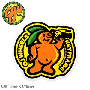 （ネコポス配送） オージェー ステッカー KEYFRAME CLEAR MYLAR STICKER 4IN×3.75IN OJ 88281741 イエロー 黄 オレンジ シール スーツケース PC 爆買