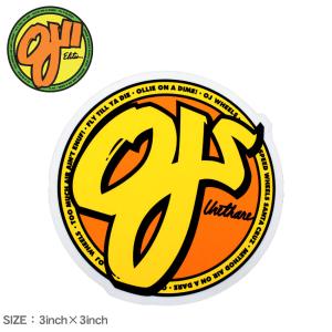 （ネコポス配送） オージェー ステッカー YELLOW CLEAR MYLAR STICKER 3IN×3IN OJ 88281743 イエロー 黄 オレンジ マルチ シール スーツケース PC 爆買