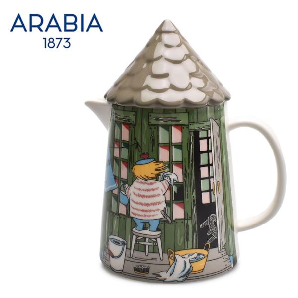 アラビア 冠水瓶 ムーミン ピッチャー 1L バスハウス ARABIA 1055267 緑 茶 陶磁...