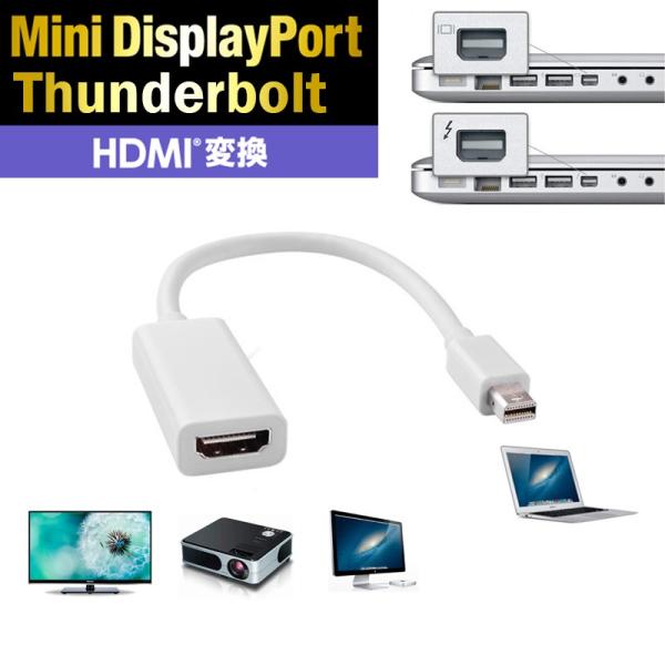 MiniDisplayPort Thunderbolt HDMI変換ケーブル 変換アダプタ Mini...