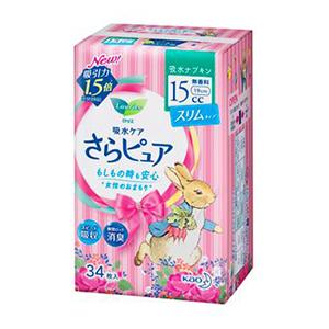 花王  ロリエさらピュア　スリムタイプ１５ｃｃ　吸水ナプキン　３４枚｜雑貨屋