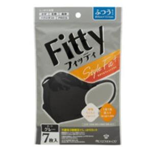 玉川衛材 フィッティ Fitty スタイルフィットプラス立体マスク　ダークグレーふつう７枚入　個別包...