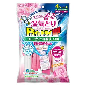 白元アース　ドライ＆ドライUP クローゼット洋服ダンス用 フローラルブーケ４枚