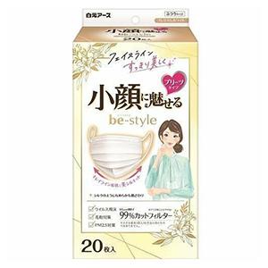 白元アース　ビースタイル 不織布マスク プリーツタイプ ふつう プレミアムホワイト20枚入