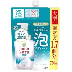 ライオン　ハダカラ 泡ボディソープ　クリーミーソープつめかえ大型７５０ｍｌ