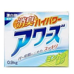 ロケット石鹸 洗濯洗剤 粉末 消臭ハイパワー アワーズ ミントの香り 0.9kg