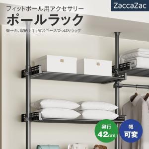 【ブラック】ポールラック 突っ張り ハンガーラック用アクセサリー 棚板 伸縮 フィットポール つっぱり ラック ク