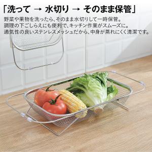 ステンレス製 伸縮式シンク内水切りバスケット ...の詳細画像3
