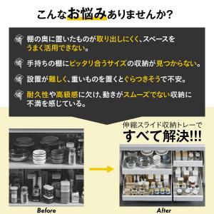 伸縮スライドボックス 伸縮スライド収納トレー ...の詳細画像1