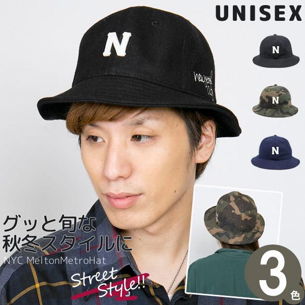 【新春セール】 NYCメルトン メトロハット メンズ レディース 帽子 秋冬 迷彩 バケット