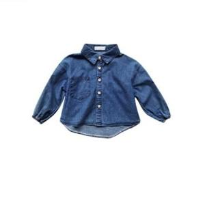 デニムシャツ 長袖シャツ 女の子 子ども服 子供服 キッズ シャツ 長袖 蝶結び おしゃれ カジュア...