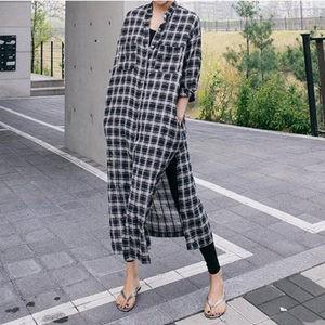 長袖シャツ シャツ レディース ロングシャツ 長袖 紫外線対策 チェック柄 薄手 ゆったり UVカッ...