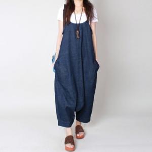 オールインワン サロペット レディース オーバーオール デニム ワイドパンツ ボトムス パンツ ワン...