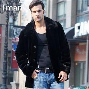 ファーコート メンズ  毛皮コート ロングコート ミンク ファー付き おしゃれ 上着 暖かい 秋冬 ...