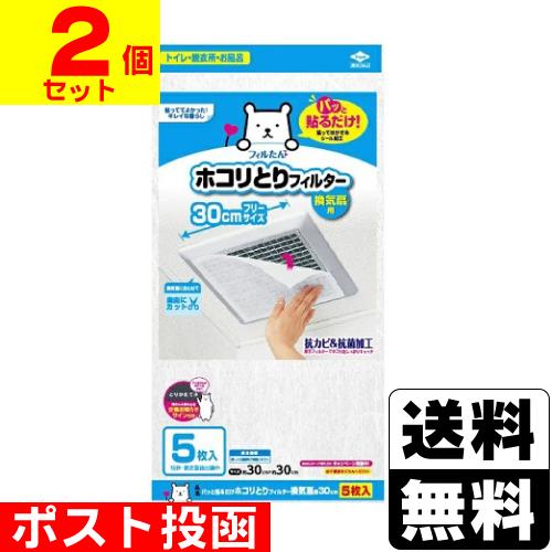 (ポスト投函)(東洋アルミ)パッと貼るだけ ホコリとりフィルター 換気扇用 30cm 5枚入(2個セ...