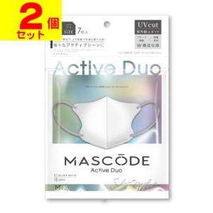 マスコード 3Dマスク アクティブデュオ M シルバーホワイト グレー紐