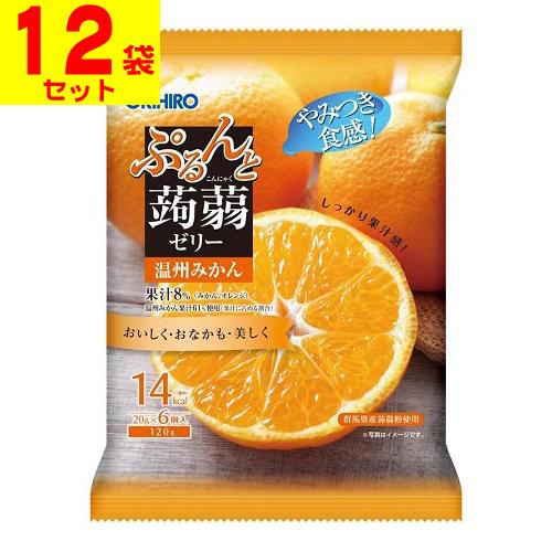 (オリヒロ)ぷるんと蒟蒻ゼリーパウチ 温州みかん味 6個(12袋セット)