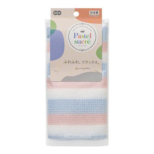 (ポスト投函)(オーエ)パステル・スクレ ボディタオル ピンク&amp;ブルー 1枚入