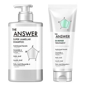 (花王)THE ANSWER スーパーラメラシャンプー ポンプ 400mL+EX リペアトリートメント FOR COLOR DAMAGE 220g