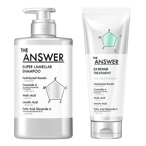 (花王)THE ANSWER スーパーラメラシャンプー ポンプ 400mL+EX リペアトリートメン...