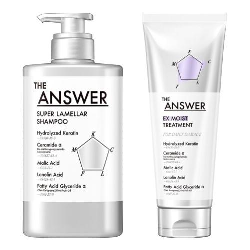 (花王)THE ANSWER スーパーラメラシャンプー ポンプ 400mL+EX モイストトリートメ...