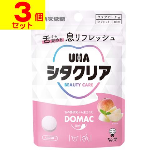 (ポスト投函)(UHA味覚糖)シタクリア タブレット クリアピーチ味 10粒入(3個セット)