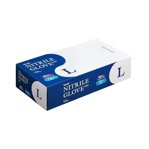(川西工業)2039 ニトリル使いきり極薄手袋 粉無 ブルー Lサイズ 100枚入