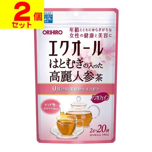 (オリヒロ)エクオールはとむぎの入った高麗人参茶 40g(2g×20袋)(2個セット)(賞味期限：2...