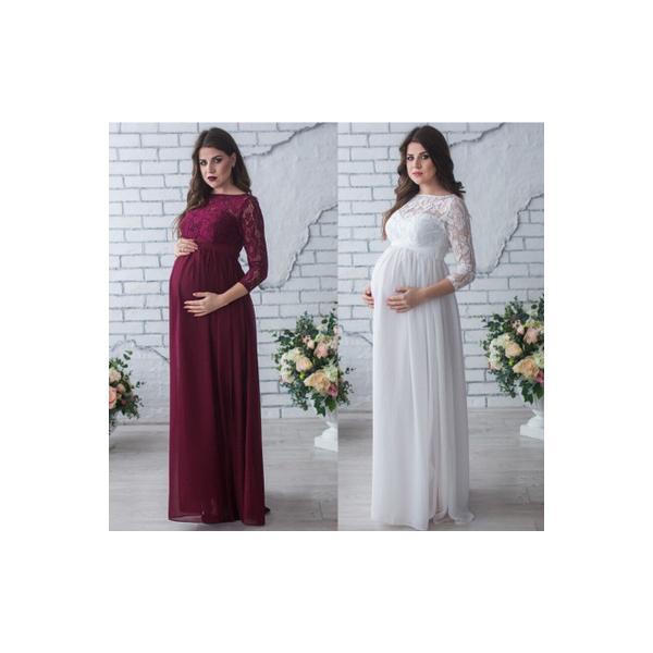 マタニティドレス ワンピース マタニティフォト 妊婦服 産前 出産祝い 記念 撮影 記念フォト リラ...