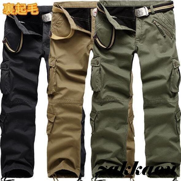 裏起毛 カーゴパンツ メンズ 作業着スキニーパンツ メンズ カラーパンツ 冬チノパン スウェットパン...